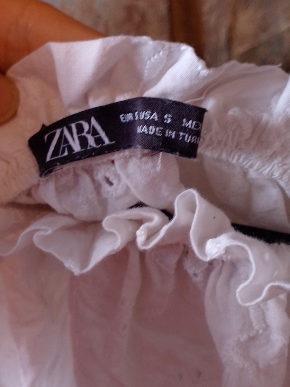 Zara White 🤍 Off The Shoulder Cottagecore Crop Top Boho Prairie Babe - Picture 2 of 6